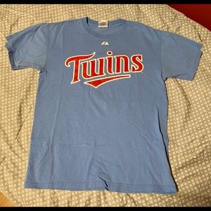 Majestic Minnesota Twins Joe Mauer Shirsey MLB Blue T Shirt